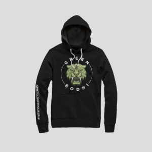 Black Green Bodhi Tiger Peruvian Made Hoodie, Comes with Free Gift